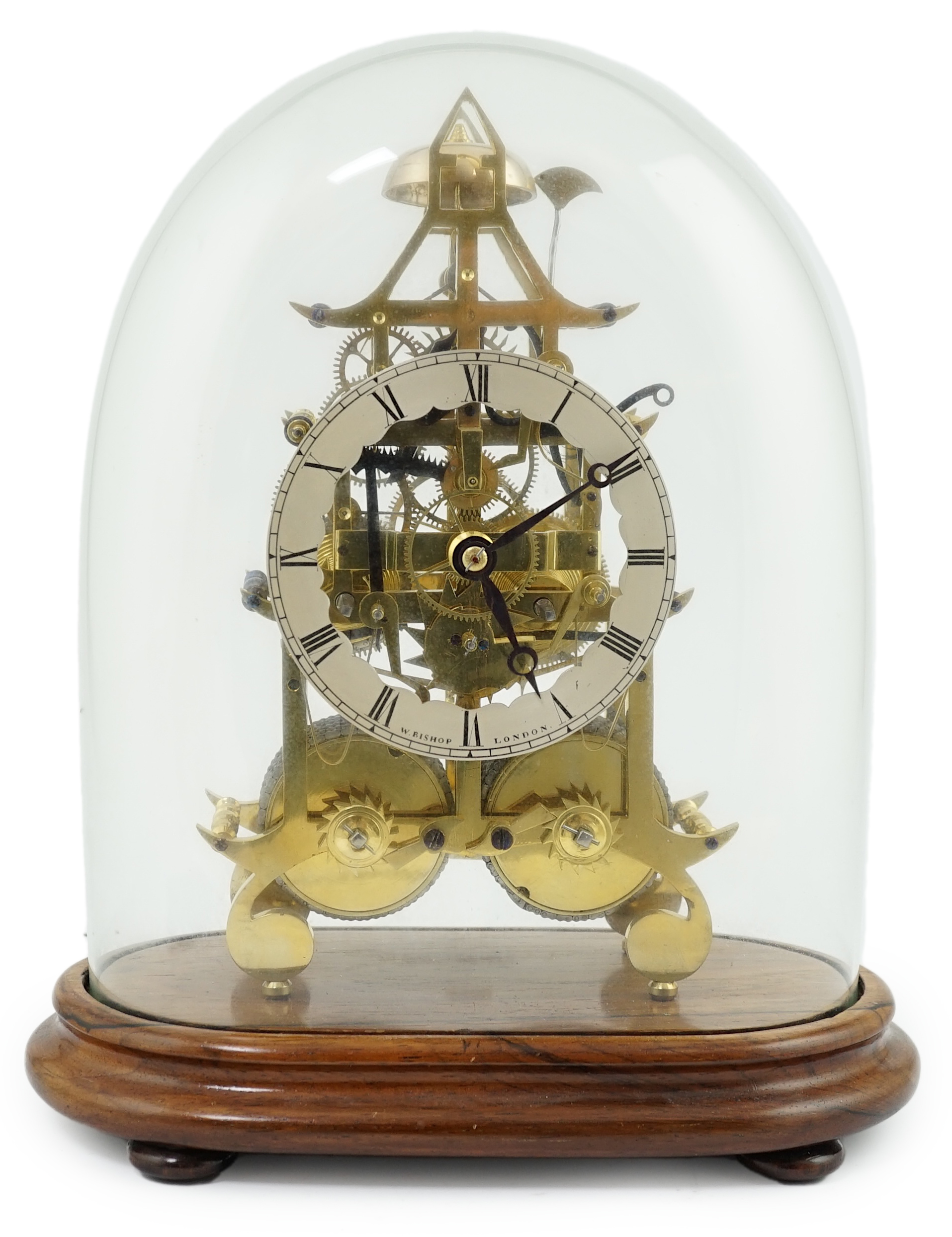 W. Bishop of London. A Victorian brass skeleton clock